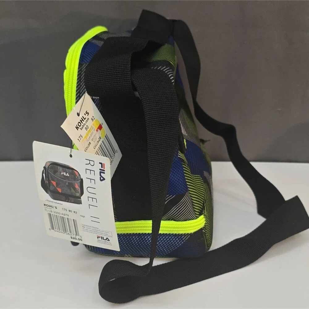 FILA Refuel Kids Insulated Lunch Bag 5L Adjustable Strap Geometric Multicolor